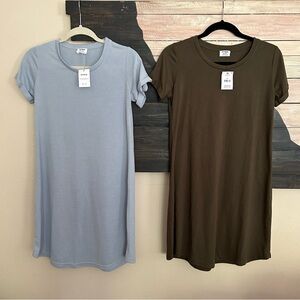 Cotton On Tina Tshirt Dresses - Bundle of 2 blue and Olive